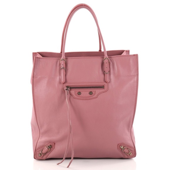 BALENCIAGA rose pink papier tote bag - Picture 1 of 12